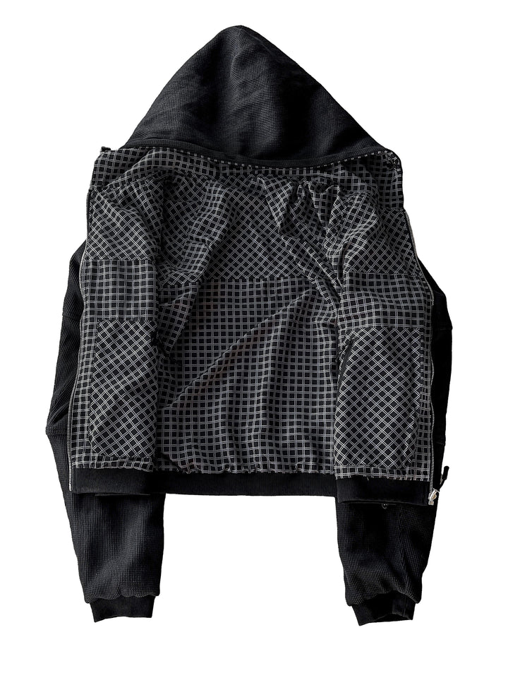 Reversible Waffle Knit Zip-Up