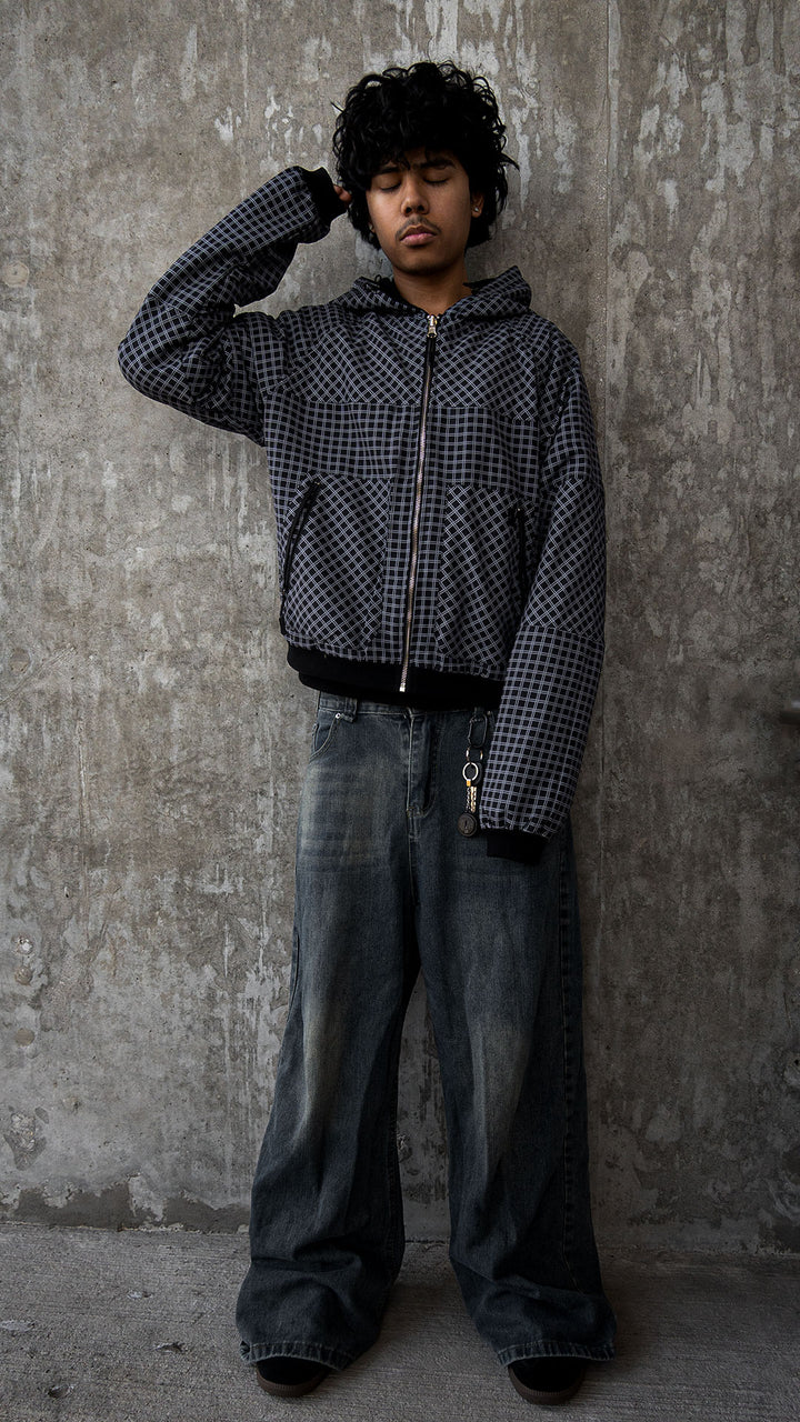 Reversible Waffle Knit Zip-Up