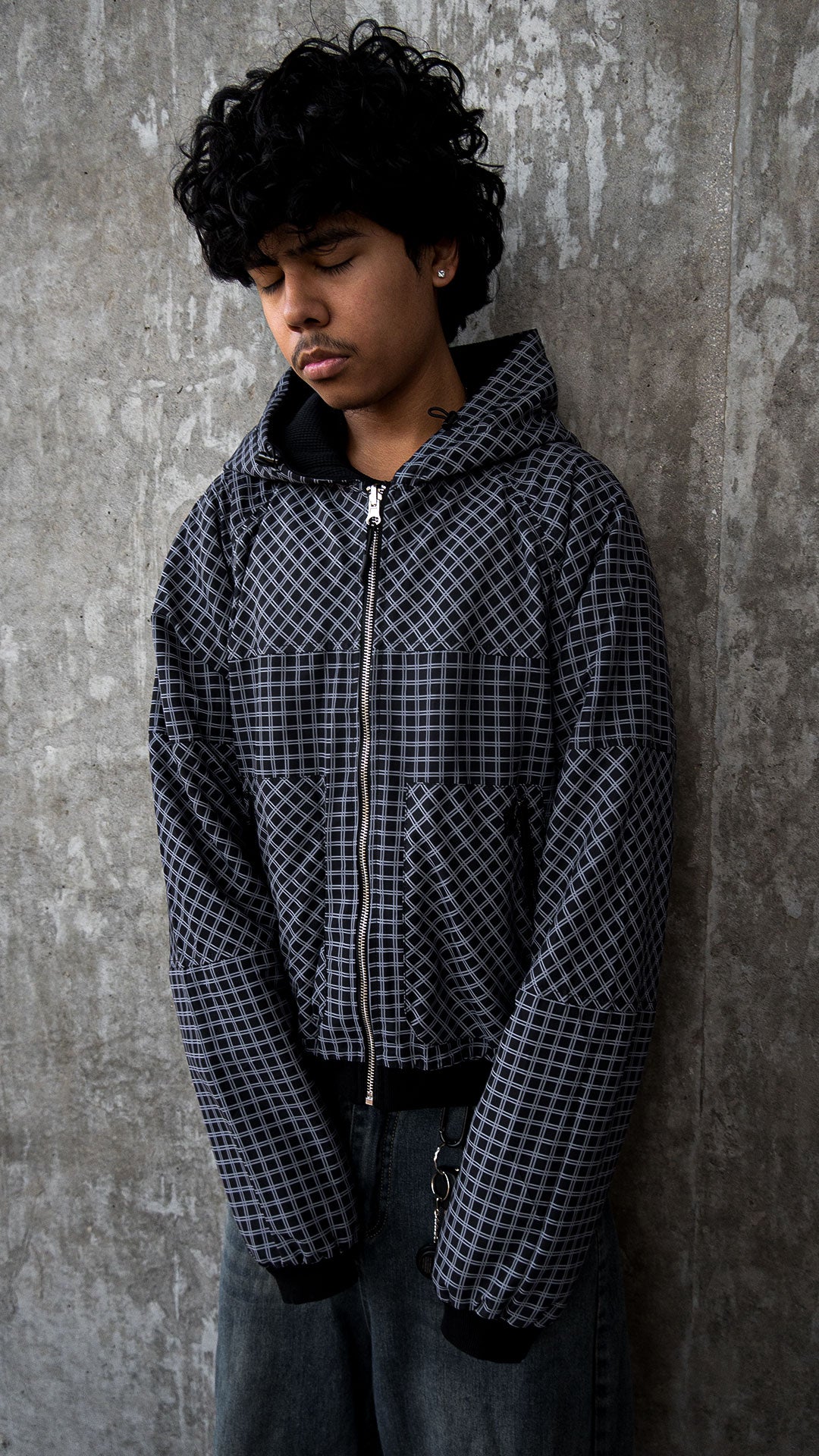 Reversible Waffle Knit Zip-Up