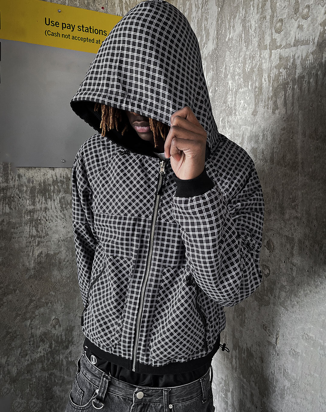 Reversible Waffle Knit Zip-Up